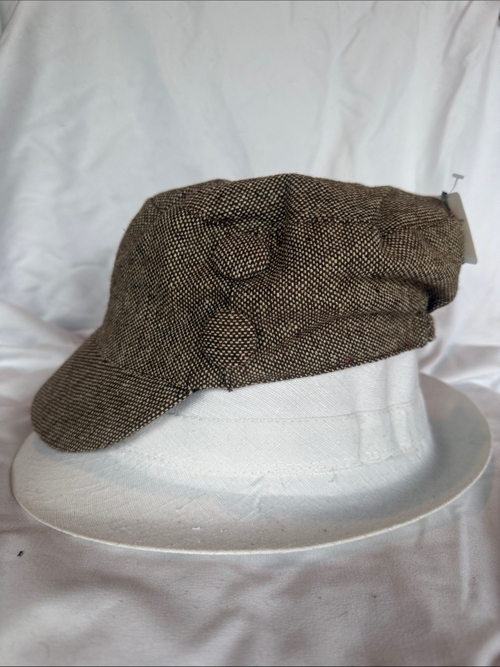 Brown Tweed Newsboy Cap
